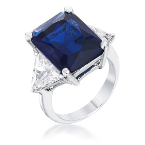 Royal Blue Radiant Cut Engagement Ring - Jewelry Xoxo