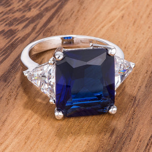 Royal Blue Radiant Cut Engagement Ring - Jewelry Xoxo