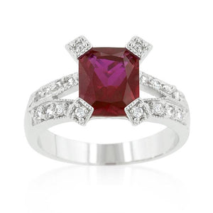 Ruby Cubic Zirconia Fashion Ring - Jewelry Xoxo