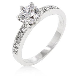 Petite White Engagement Ring - Jewelry Xoxo