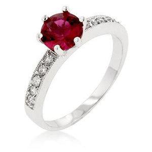 Petite Garnet Red Engagement Ring - Jewelry Xoxo