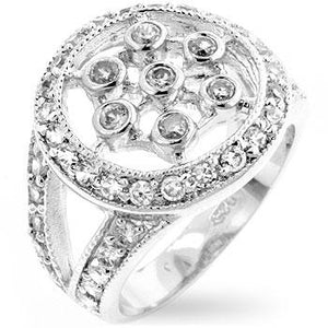 Classic Cubic Zirconia Web Ring - Jewelry Xoxo