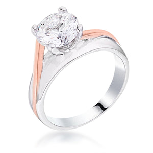 Two-tone Finish Solitaire Engagement Ring - Jewelry Xoxo