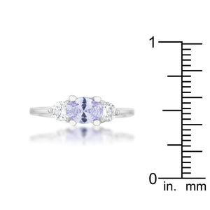 Miranna 1.2ct Lavender CZ Rhodium Classic Oval Ring - Jewelry Xoxo