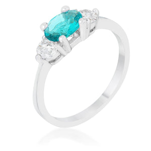 Mariah 1.2ct CZ Rhodium Aqua Simple Classic Ring - Jewelry Xoxo