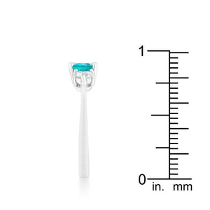 Mariah 1.2ct CZ Rhodium Aqua Simple Classic Ring - Jewelry Xoxo