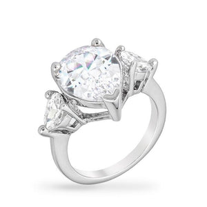 Cubic Zirconia Pear Triplet Ring - Jewelry Xoxo