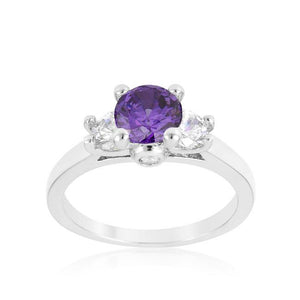 Mini Amethyst Triplet Ring - Jewelry Xoxo