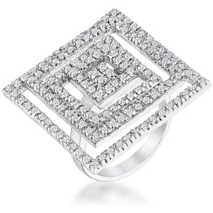 Cubic Zirconia Maze Cocktail Ring - Jewelry Xoxo