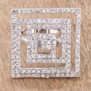 Cubic Zirconia Maze Cocktail Ring - Jewelry Xoxo