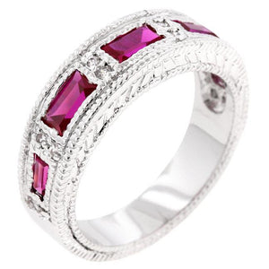 Ruby Red Bezel Eternity Band - Jewelry Xoxo