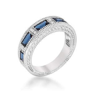 Sapphire Blue Bezel Eternity Band - Jewelry Xoxo