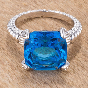 Aqua Cushion Engagement Ring - Jewelry Xoxo