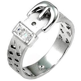 Silvertone Buckle Ring - Jewelry Xoxo