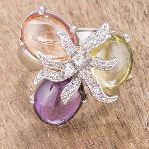 Triple Bead Floral Ring - Jewelry Xoxo