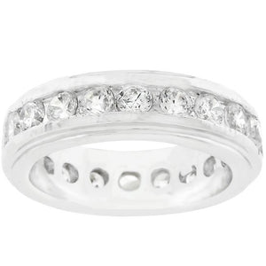 New England Eternity Ring in Rhodium Plated - Jewelry Xoxo
