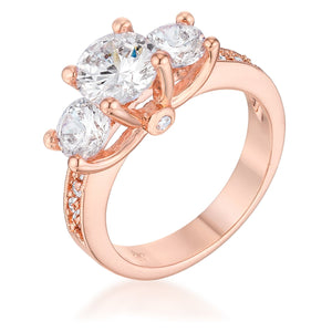 Dazzling Three Stone Engagement Ring with CZ - Jewelry Xoxo