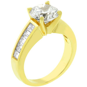 Classic Golden Engagement Ring - Jewelry Xoxo