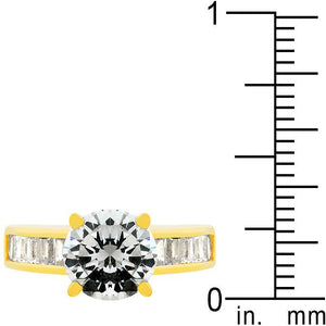 Classic Golden Engagement Ring - Jewelry Xoxo