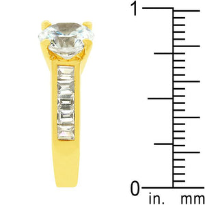 Classic Golden Engagement Ring - Jewelry Xoxo