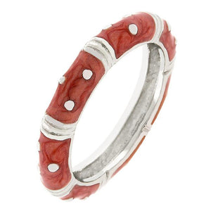 Marble Pink Enamel Stacker Ring - Jewelry Xoxo