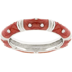 Marble Pink Enamel Stacker Ring - Jewelry Xoxo