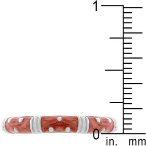 Marble Pink Enamel Stacker Ring - Jewelry Xoxo
