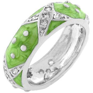 Marbled Apple Green Enamel Ring - Jewelry Xoxo