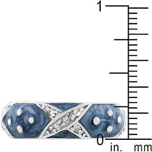 Marbled Blue Enamel Ring - Jewelry Xoxo