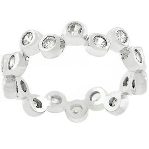 Bezel Set Clear CZ Eternity Band - Jewelry Xoxo