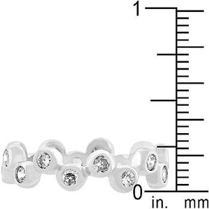Bezel Set Clear CZ Eternity Band - Jewelry Xoxo