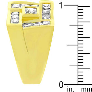 Mens Pave Shiny Goldtone Ring - Jewelry Xoxo