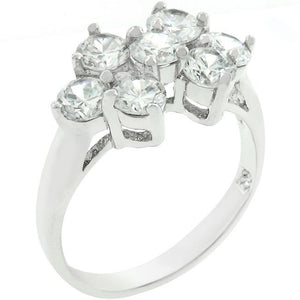 Round Cubic Zirconia Cluster Ring - Jewelry Xoxo