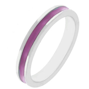 Fuchsia Enamel Eternity Ring - Jewelry Xoxo