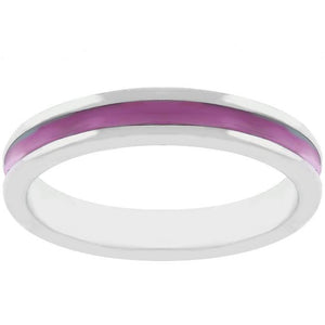 Fuchsia Enamel Eternity Ring - Jewelry Xoxo