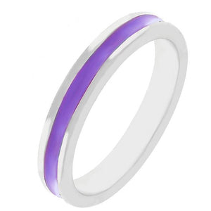 Purple Enamel Eternity Ring - Jewelry Xoxo