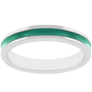 Green Enamel Eternity Ring - Jewelry Xoxo