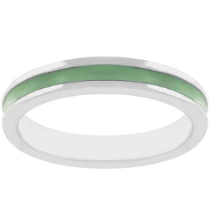 Olive Green Enamel Eternity Ring - Jewelry Xoxo