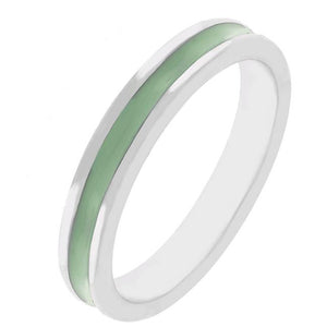 Light Green Enamel Eternity Ring - Jewelry Xoxo