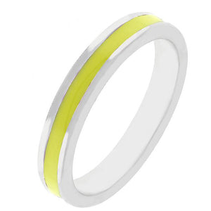 Yellow Enamel Eternity Ring - Jewelry Xoxo