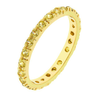 Yellow Cubic Zirconia Eternity Ring - Jewelry Xoxo