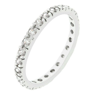 Clear Cubic Zirconia Eternity Ring - Jewelry Xoxo