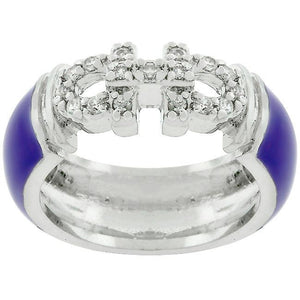 Purple Enamel Cubic Zirconia Ring - Jewelry Xoxo