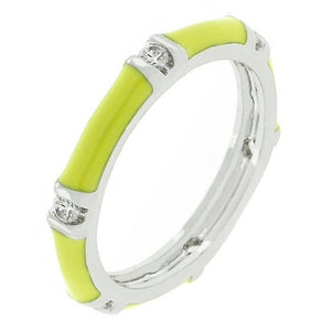 Yellow Enamel Stacker Ring - Jewelry Xoxo