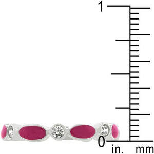 Fuchsia Link Enamel Stacker Ring - Jewelry Xoxo