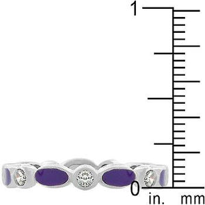Purple Link Enamel Stacker Ring - Jewelry Xoxo