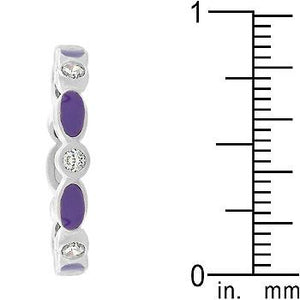 Purple Link Enamel Stacker Ring - Jewelry Xoxo