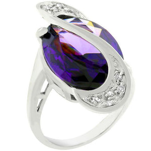 Pave Amethyst Purple Orbit Ring - Jewelry Xoxo