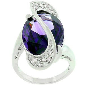 Pave Amethyst Purple Orbit Ring - Jewelry Xoxo