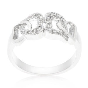 Linked Cubic Zirconia Hearts Ring - Jewelry Xoxo